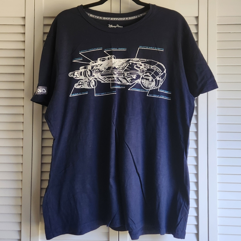 ☀️Disney parks backstage Men's starwars glaxays edge Navy Graphic T-Shirt